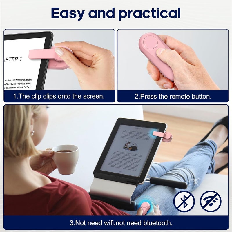 DATAFY Remote Control Page Turner for Kindle Paperwhite Oasis Kobo eReaders, Camera Camcorder Remote Controls, Page Turner Clicker for ipad Tablets Reading Novels with Wrist Strap Storage Bag - Image 2